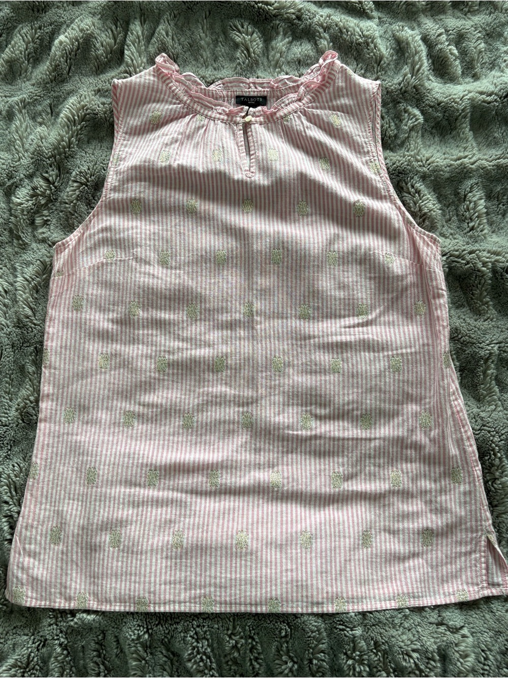 Talbots Pink Striped Sleeveless Top